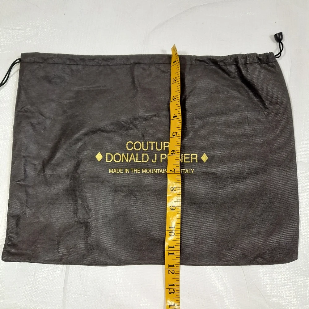 Donald J Pliner Brown Gold Logo Dust Cover Drawstring Pouch Bag